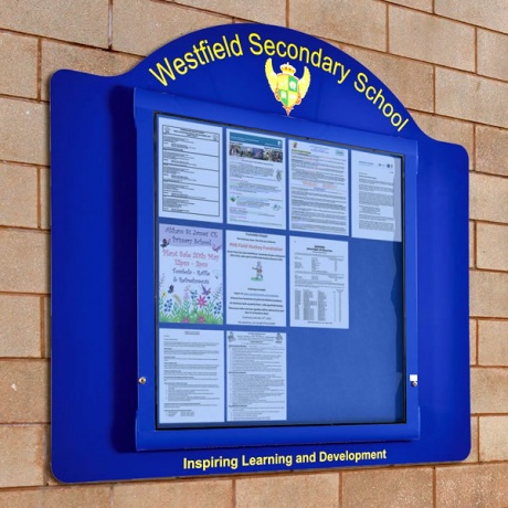 Weathershield Wall Mounted Noticeboard with Printed Sign